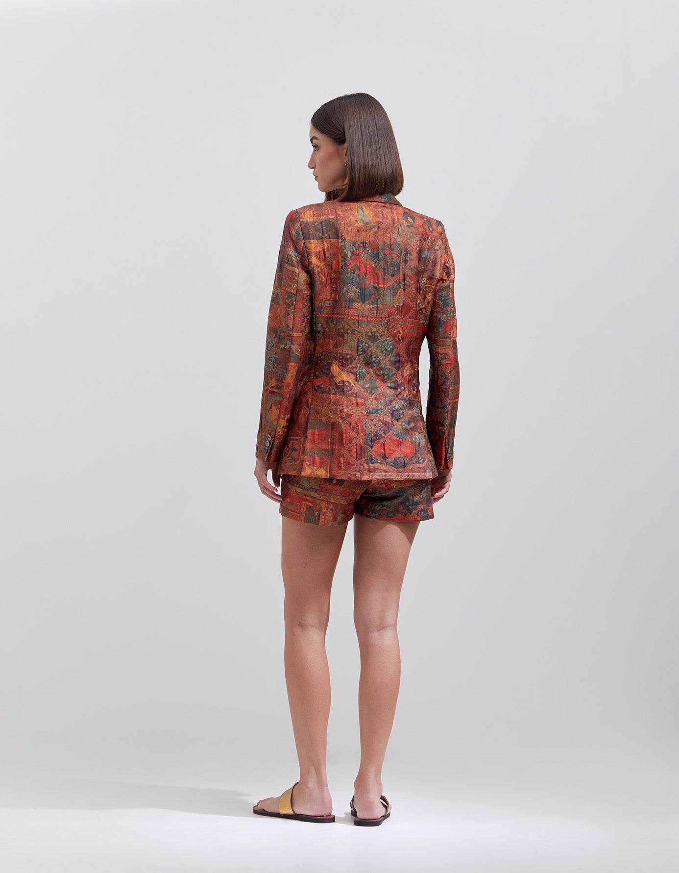 Rana Blazer Silk Brocade Terracotta