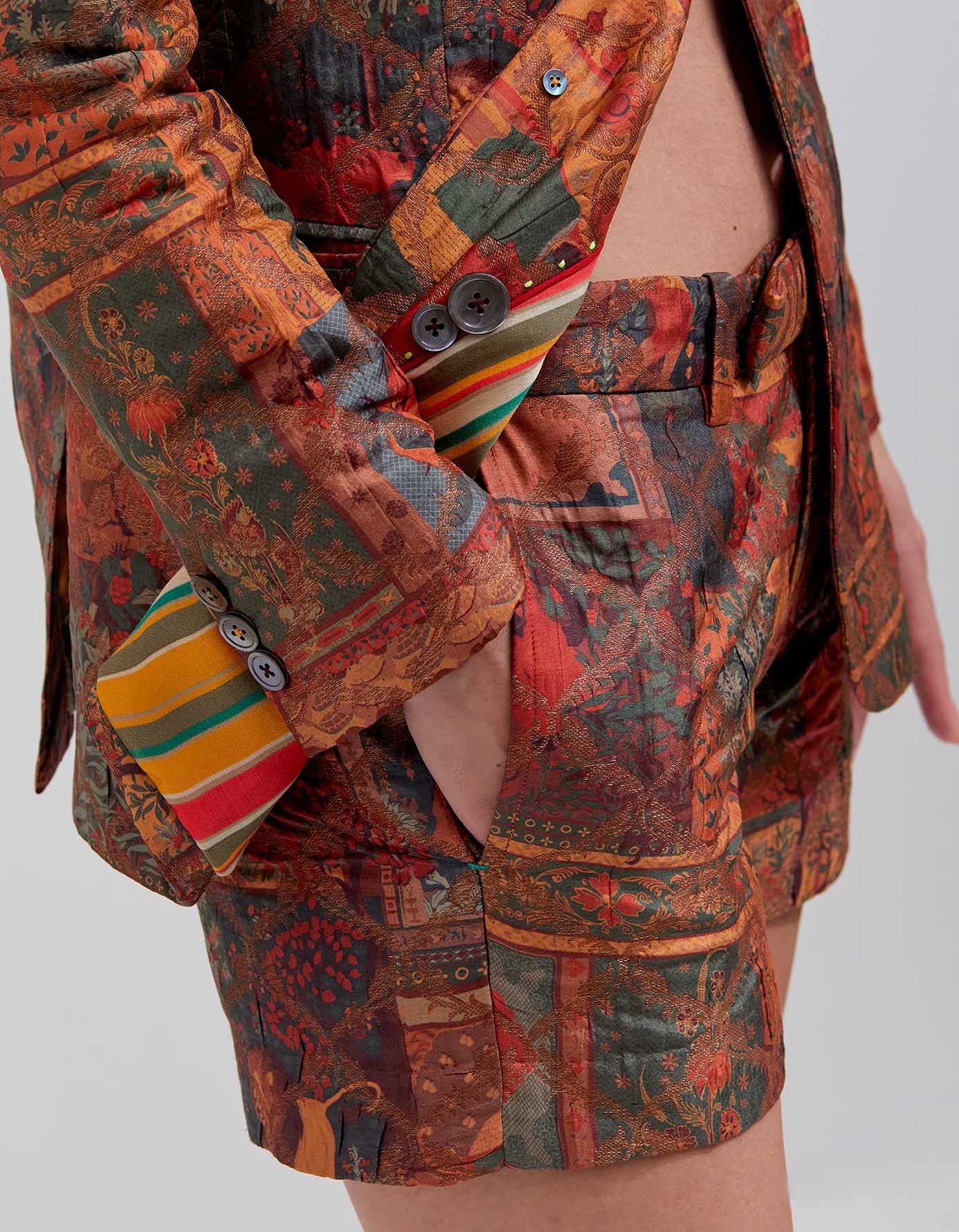 Rana Blazer Silk Brocade Terracotta