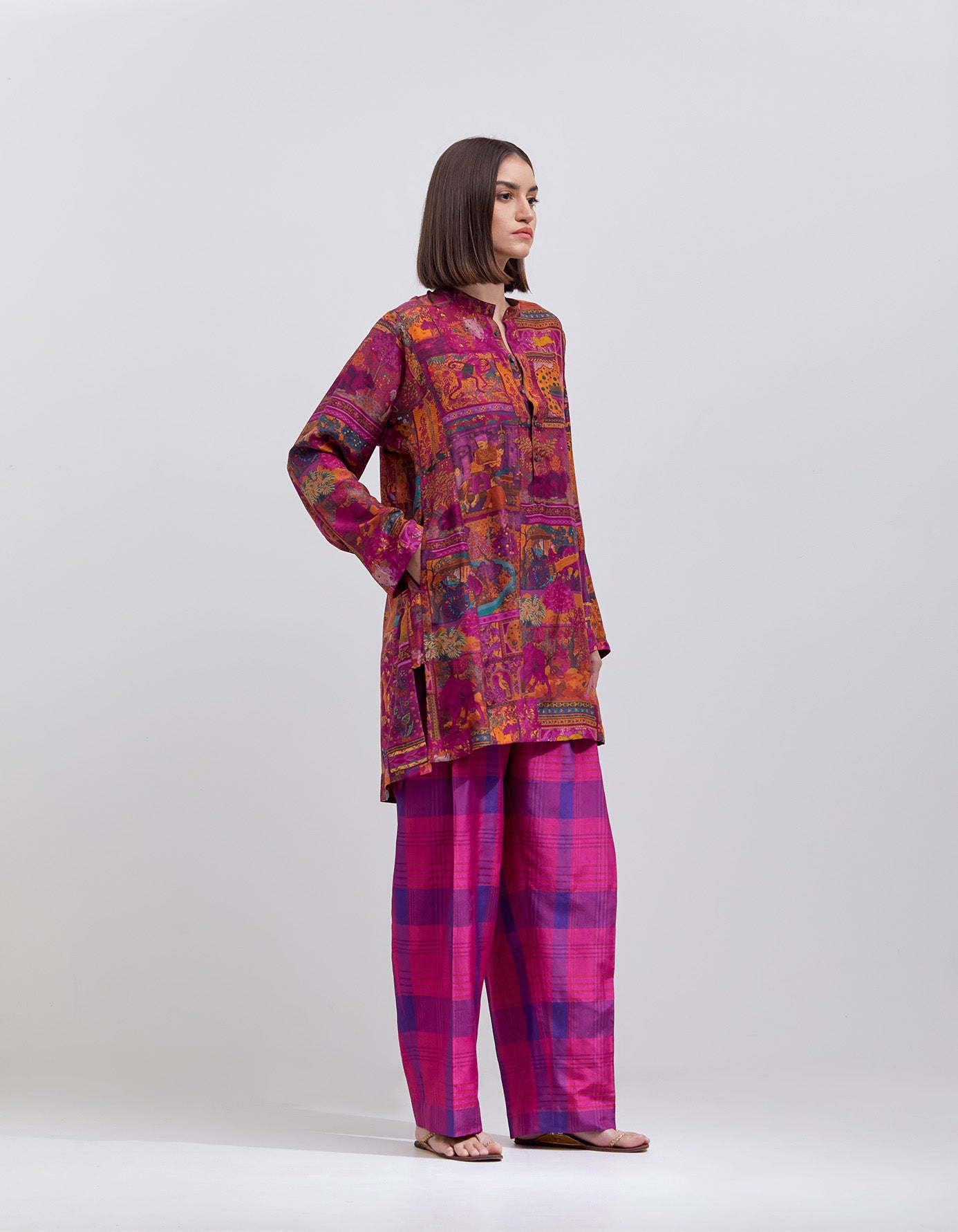 Kavita Kurta Purple Panchatantra Silk