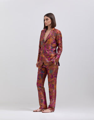 Rana Blazer Silk Brocade Purple