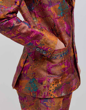 Rana Blazer Silk Brocade Purple