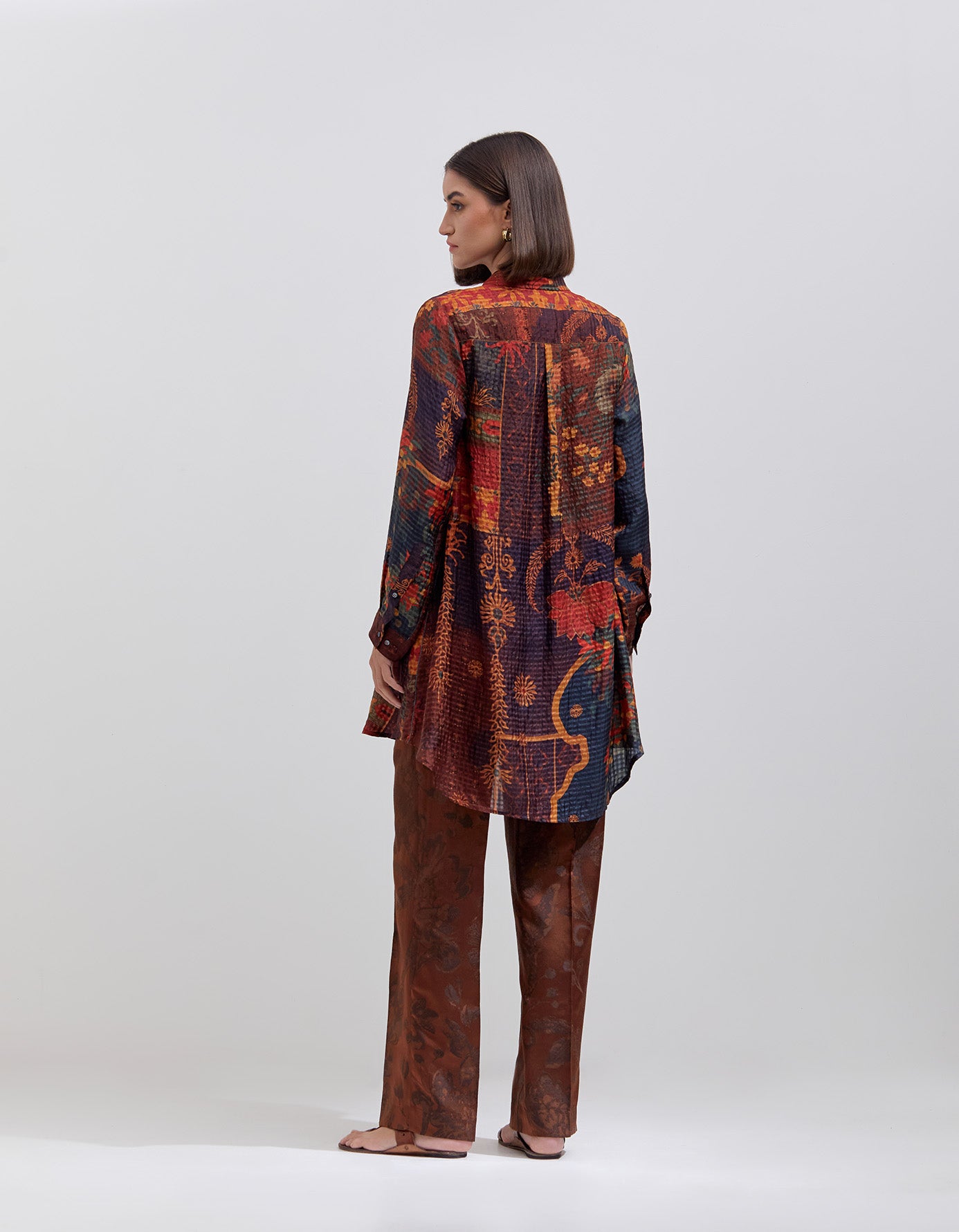 Azaad Trousers Silk Damask Caramal