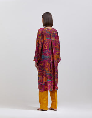 Azaad Trousers Silk Damask Mustard