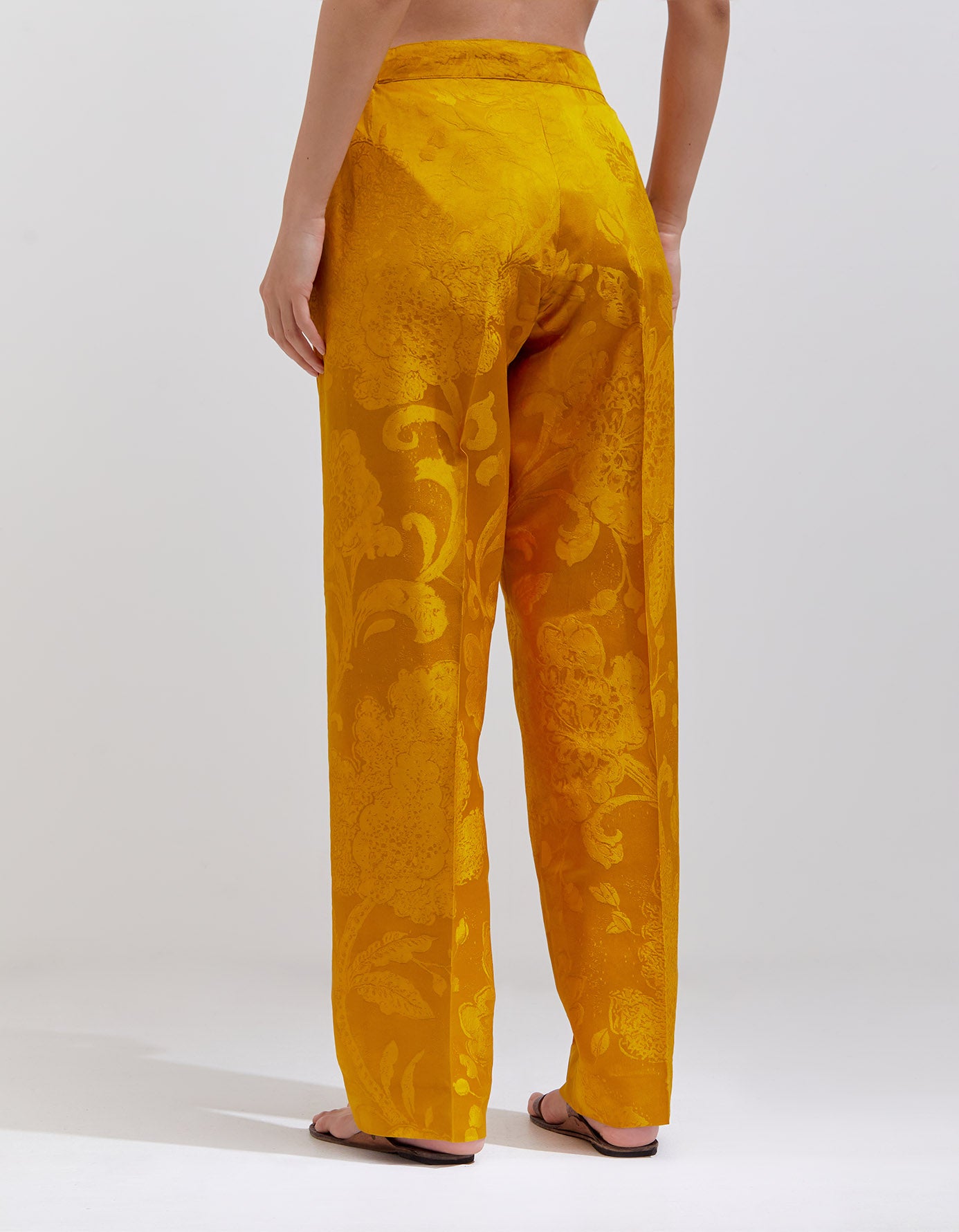 Azaad Trousers Silk Damask Mustard