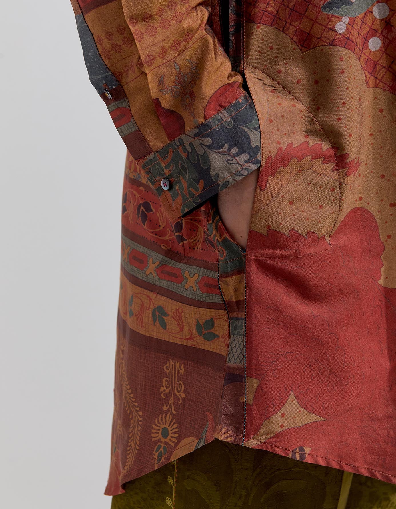 Oversized Shirt Silk Dupion Terracotta