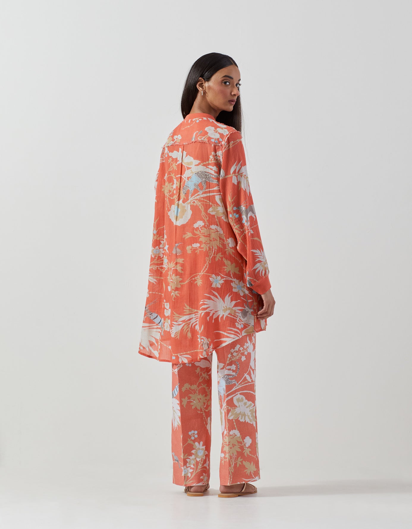 Sparsh Shirt Cotton Crepe Coral