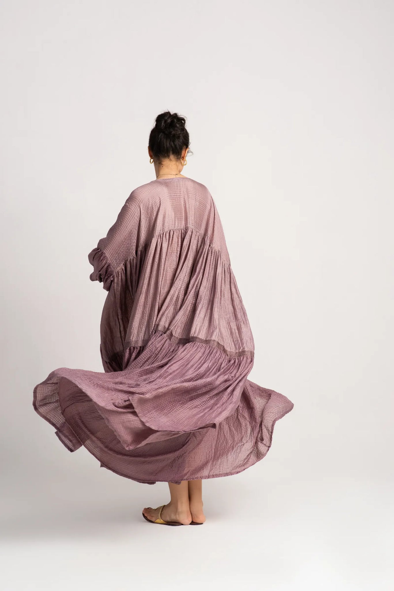 Phillauri Dress Silk Check Dusty Mauve