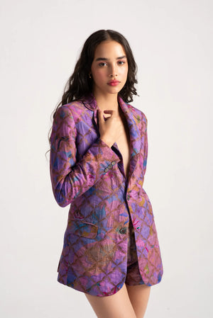 Rana Blazer Silk Brocade Amethyst